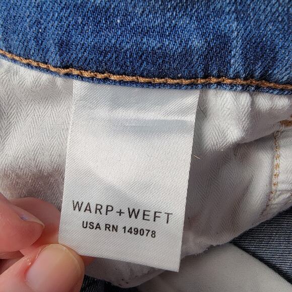 Warp Weft ASE Aspen Pitkin Straight Jeans Women 14/32 Light Wash Denim Eco - Picture 10 of 11